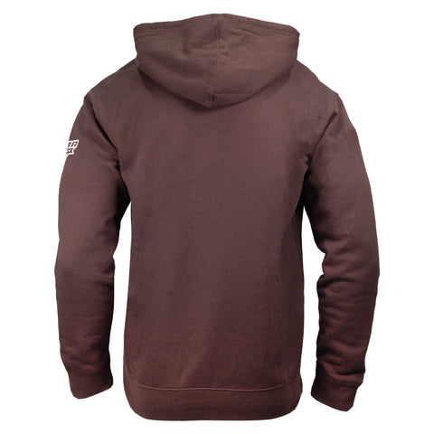 rear view of brown hoodie