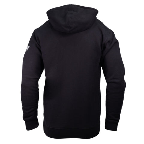 rear view of black hoodie